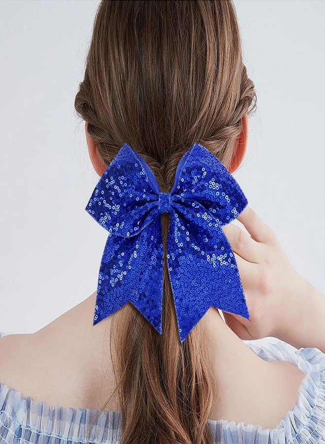 Dizila 12 Pieces Colorful Sparkly Sequin Big Bow Hair Ties Elastics Rubber Bands Ponytail Holders Hair Scrunchies Ropes Accessories for Women Girls Teens Kids - Image 5
